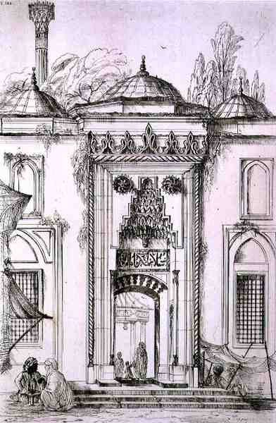 Eingang zur Moschee von Bayezid II. in Konstantinopel, aus 