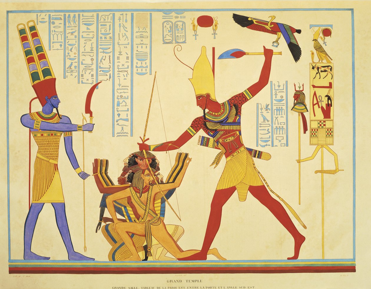 Reproduktion von Fresken im Tempel von Abu Simbel von J. F. Champollion von Jean Francois Champollion