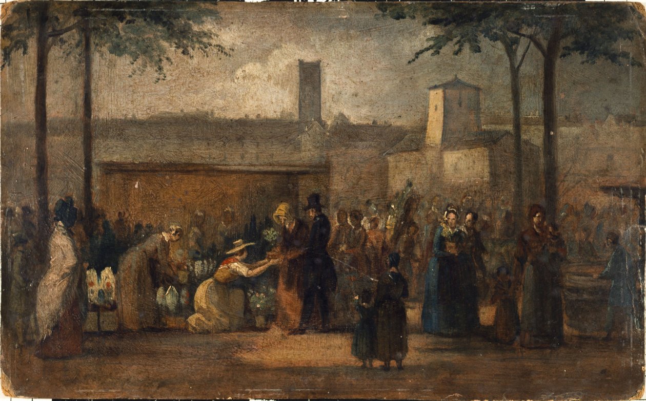 Der Blumenmarkt, ca. 1839 von Jean Francois Demay