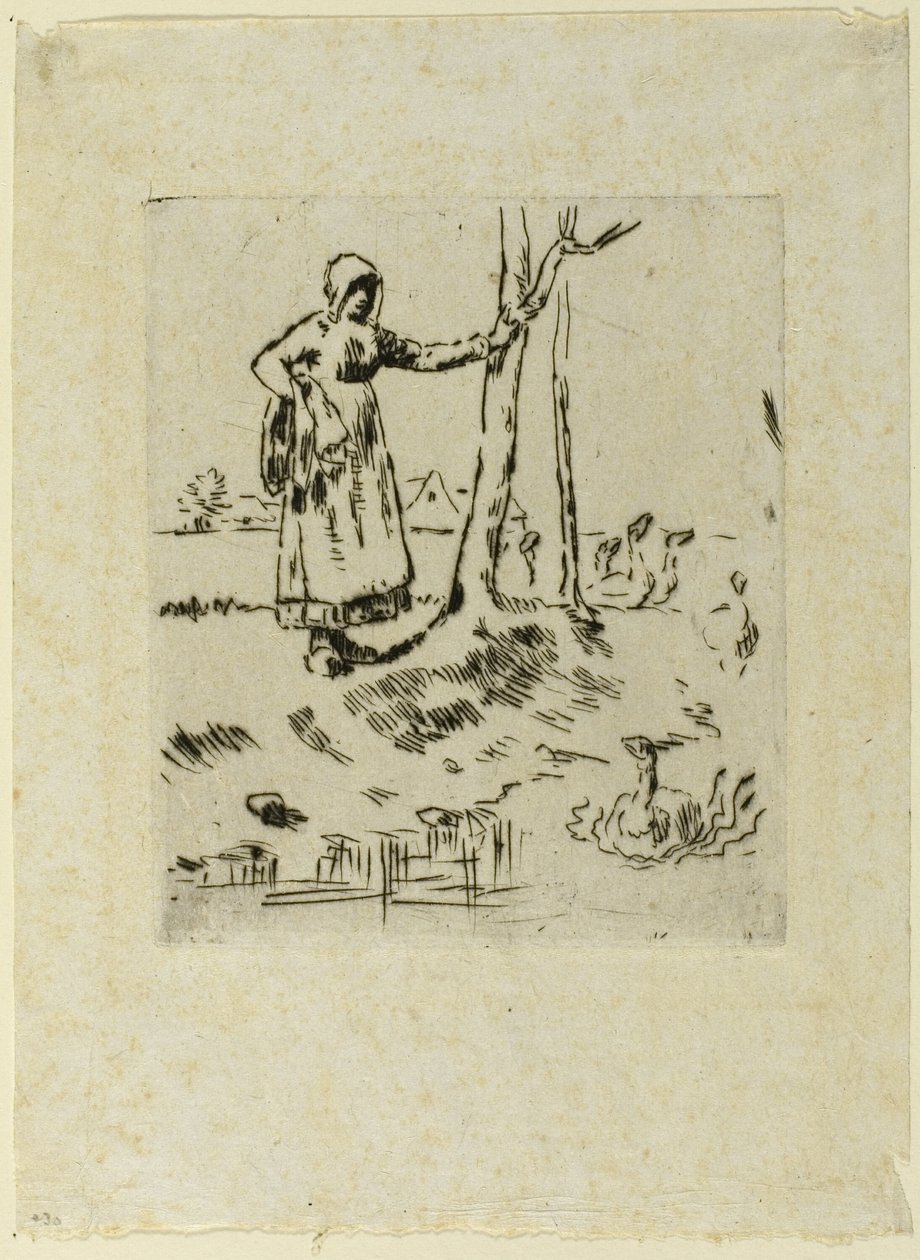 Ein Mädchen, das Gänse hütet von Jean-Francois Millet