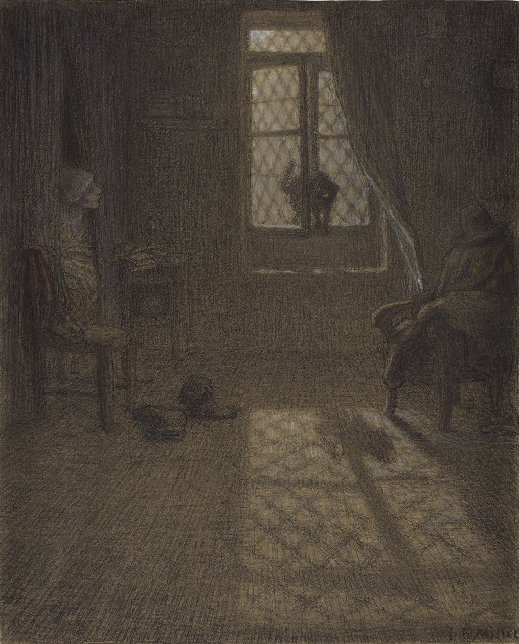 Die Katze am Fenster, 1857-58 von Jean Francois Millet