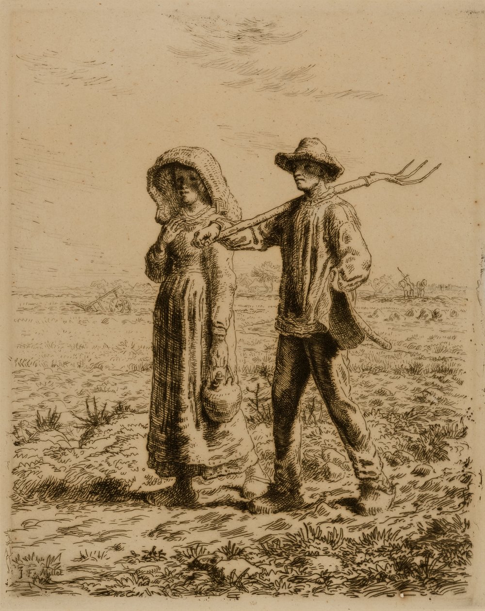 Bauern gehen zur Arbeit von Jean-Francois Millet