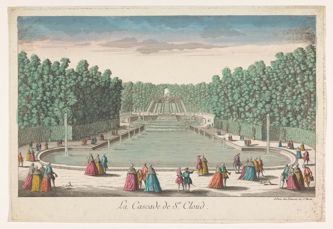 Ansicht der Kaskaden des Gartens des Château de Saint-Cloud von Jean François Daumont