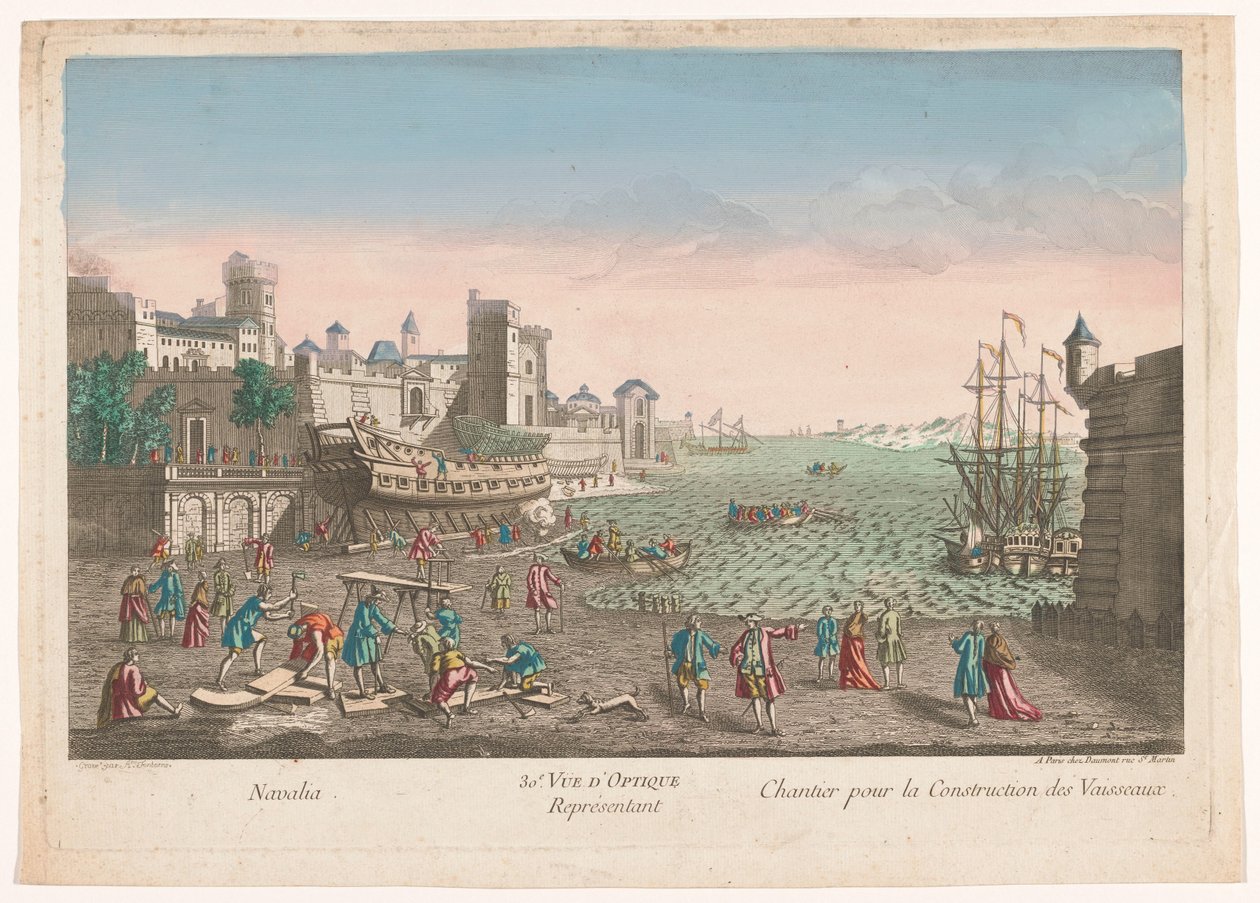 Ansicht einer Werft von Jean François Daumont