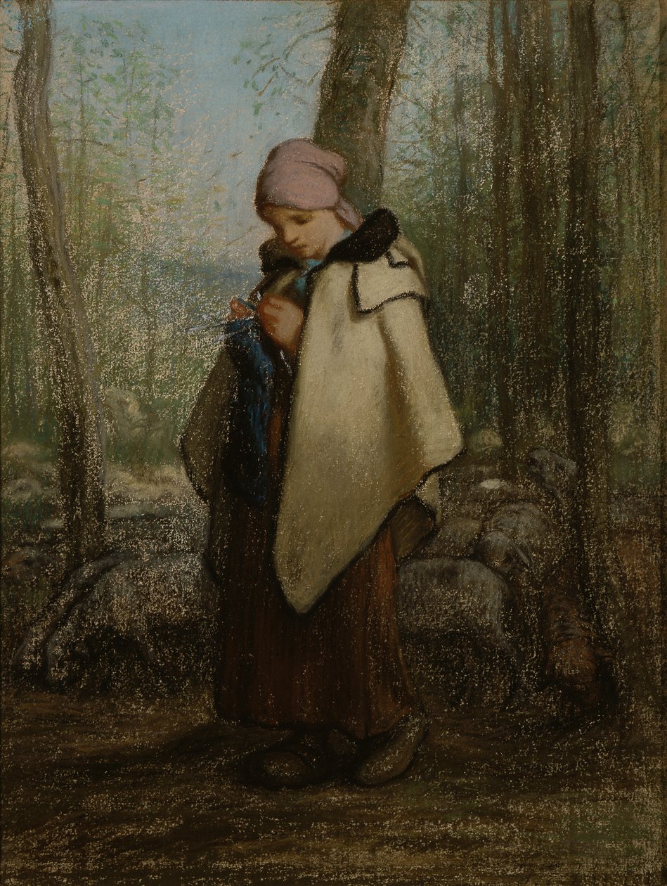 Die strickende Schäferin von Jean Francois Millet