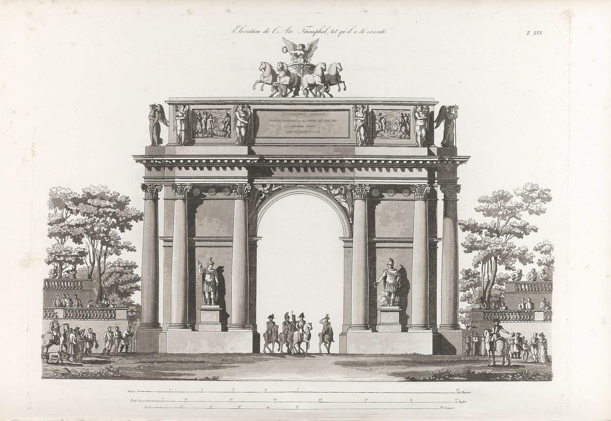 Triumphbogen. Aus: Recueil des façades des principaux monuments construits à St.-Pétersbourg von Jean François Thomas de Thomon