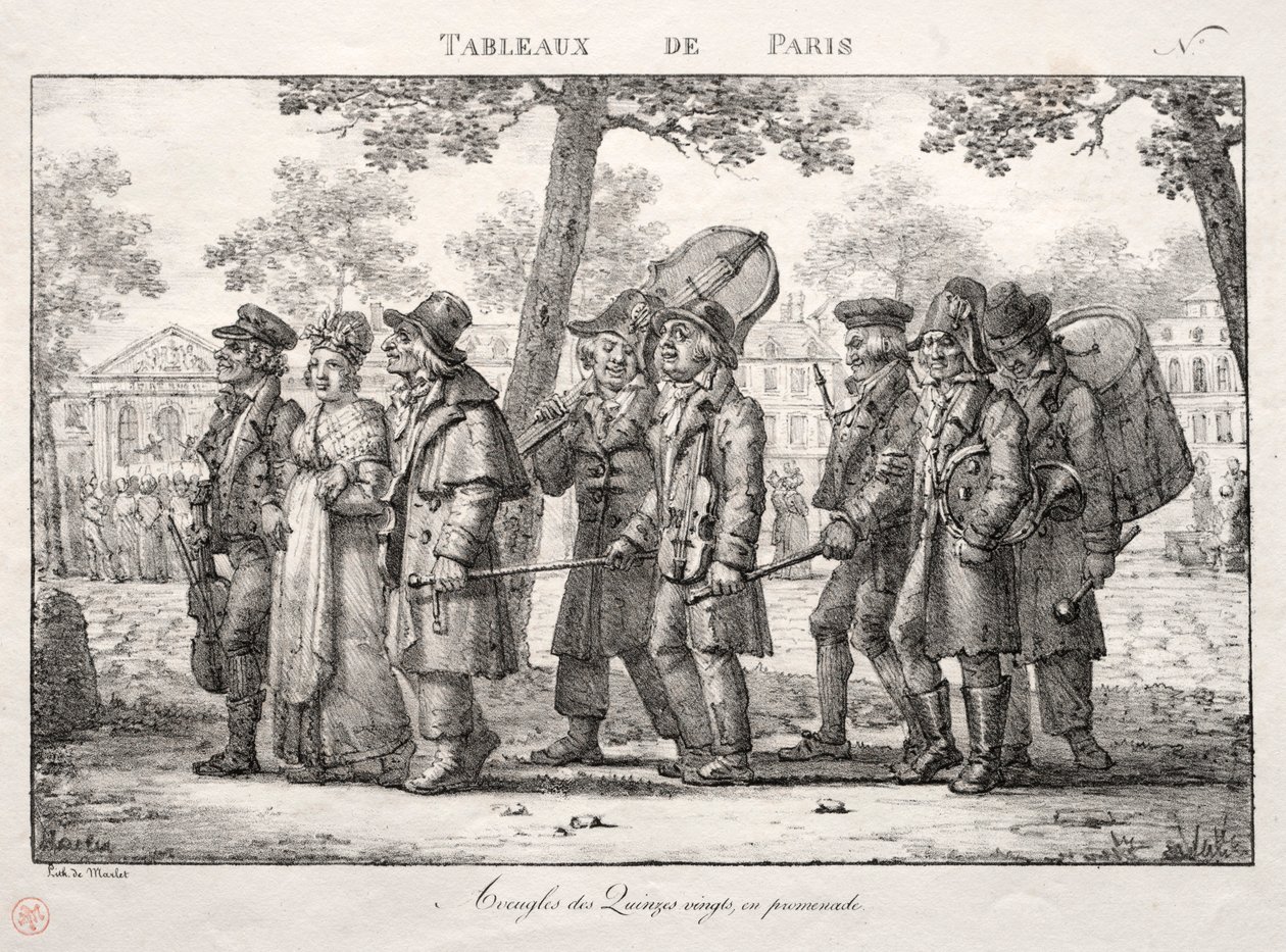 Szenen von Paris: Blinde Männer von den Quinze Vingts, gehend von Jean Henri Marlet