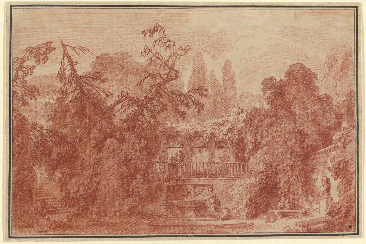 Terrasse und Garten einer italienischen Villa von Jean-Honore Fragonard