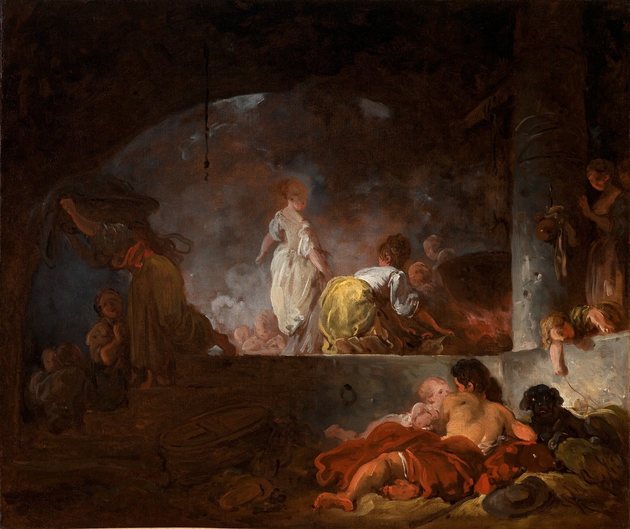 Die Wäscherinnen, um 1756-61 von Jean Honore Fragonard