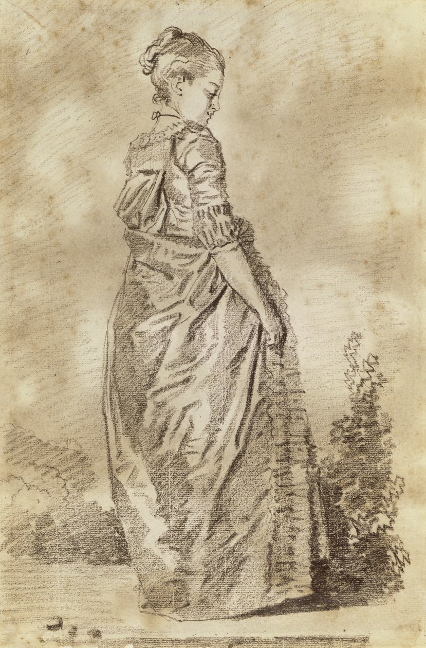Junge Frau beim Gehen von Jean Honore Fragonard