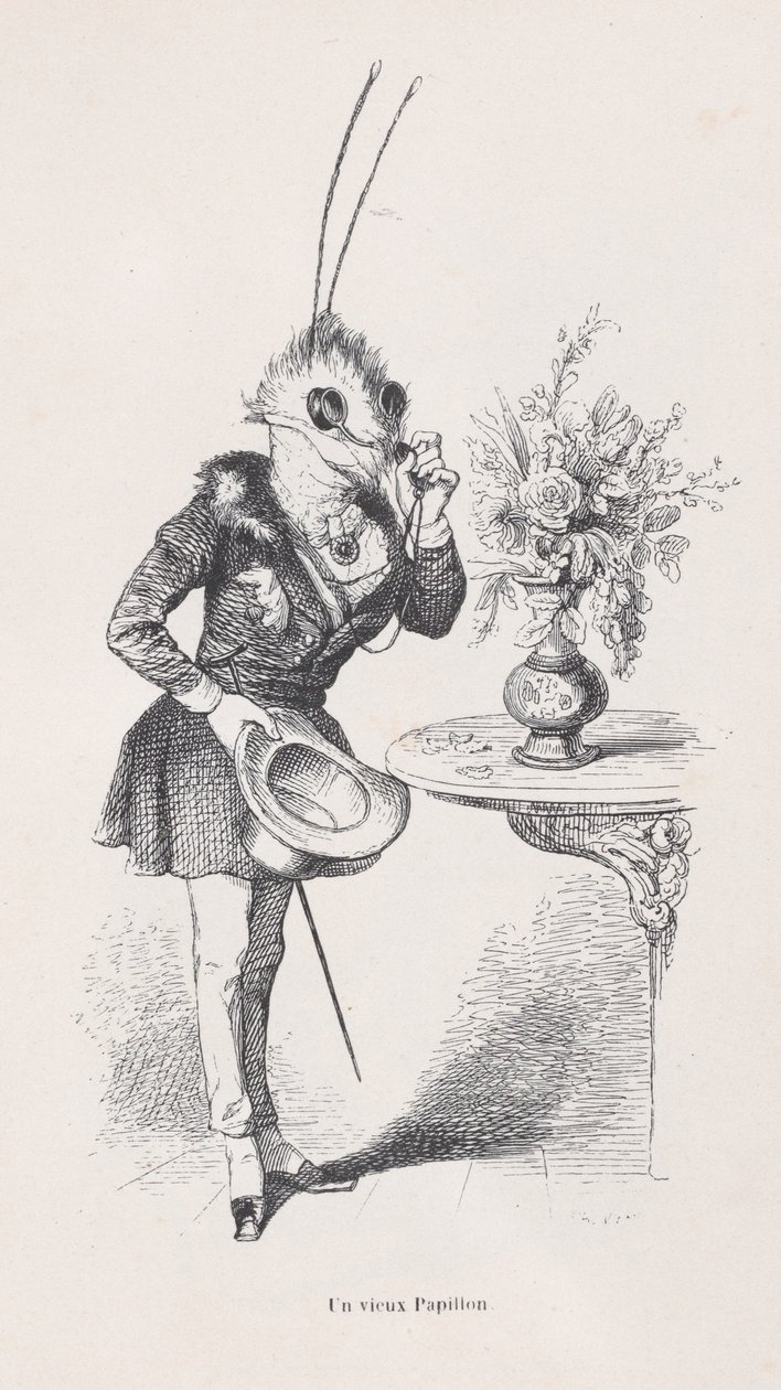 Ein alter Schmetterling aus Szenen aus dem privaten und öffentlichen Leben der Tiere von Jean Ignace Isidore Gérard