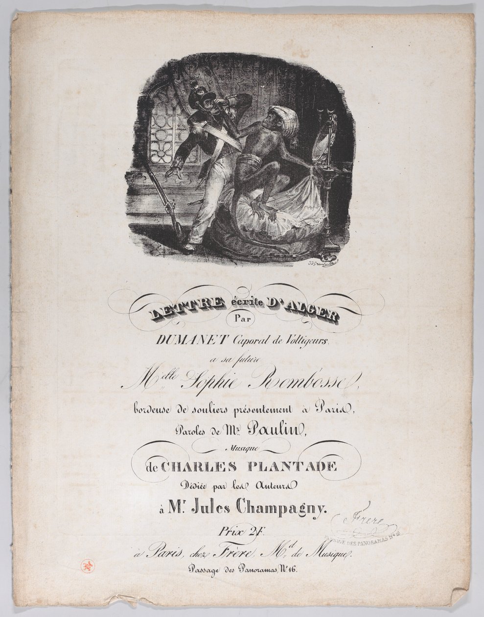 Brief aus Algerien, ca. 1835 von Jean Ignace Isidore Gérard