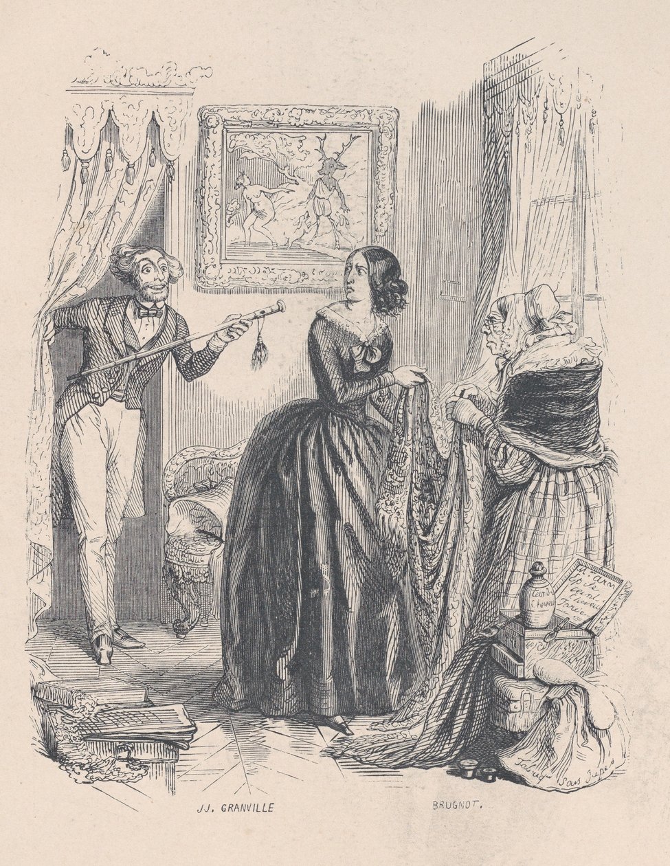 Neuer Aktäon, ich überraschte Diana, nicht in ihrem Bad, sondern mit einem Händler im Badezimmer. aus dem..., 1843 von Jean Ignace Isidore Gérard