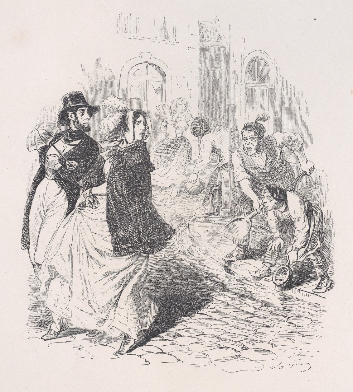 Überall sind Wasserhähne, Gießkannen jeder Form, Schaufeln und Töpfe jeder Größe, 1843 von Jean Ignace Isidore Gérard