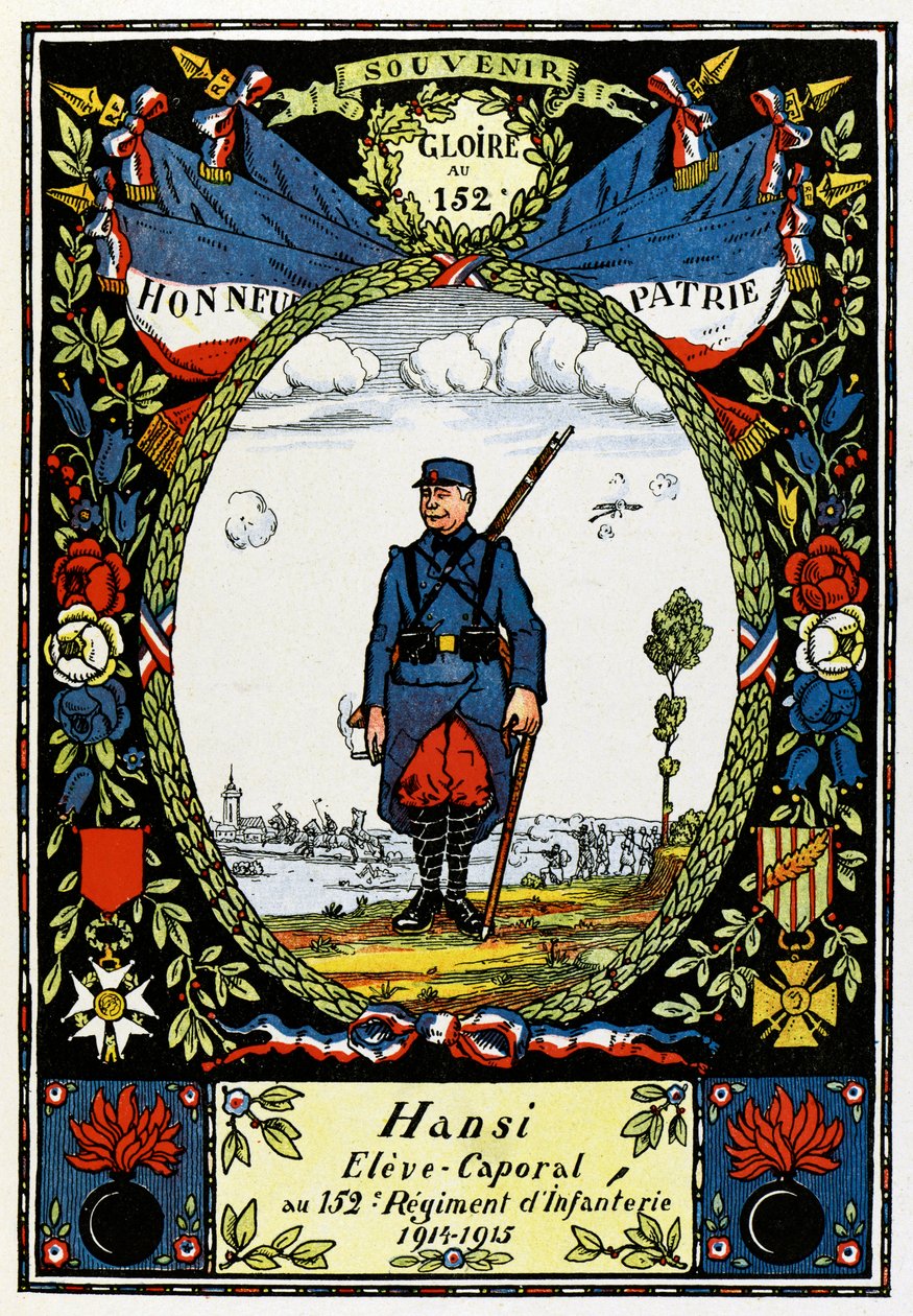 Das glückliche Elsass; Hansi, Schülerkorporal im 152. Infanterieregiment von Jean Jacques (1873 1951) Waltz