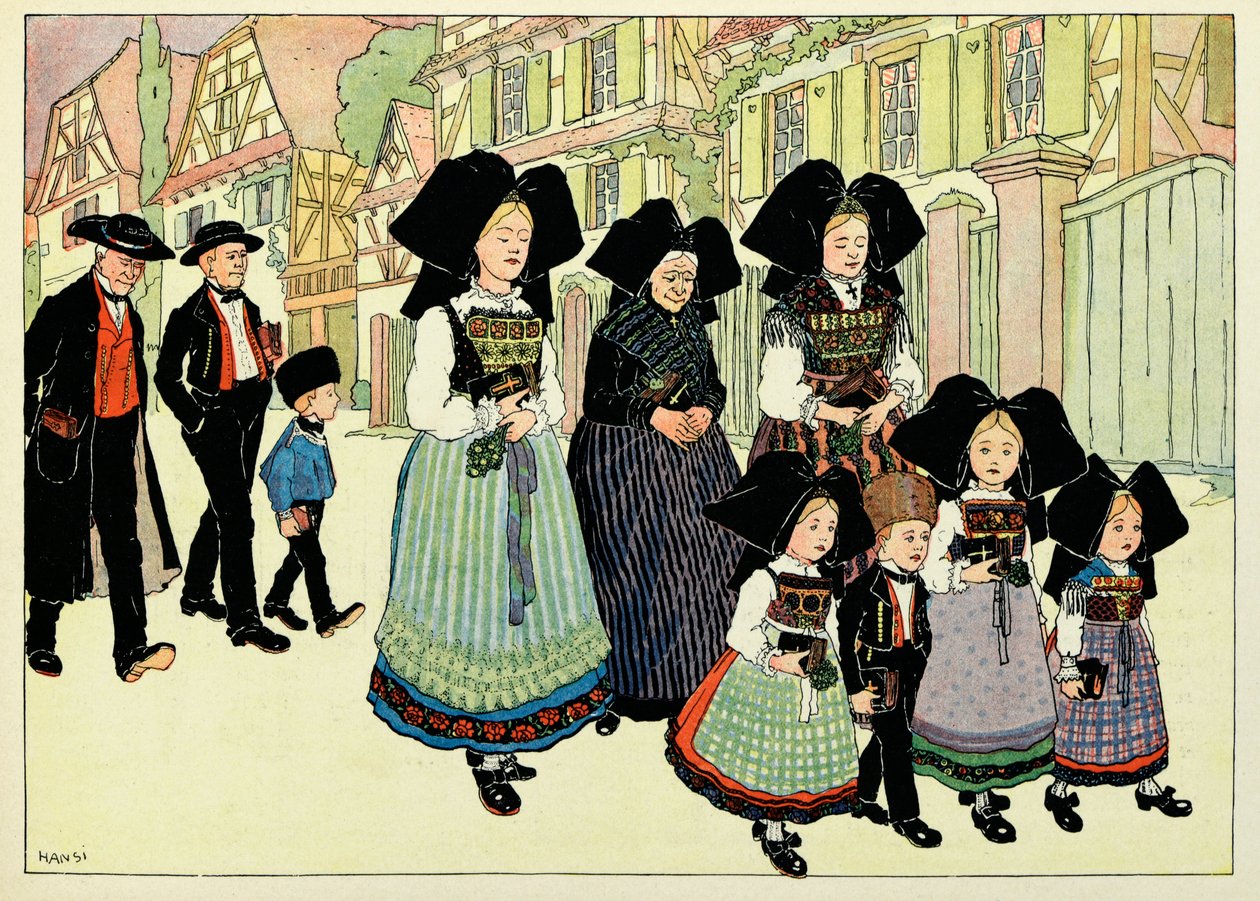 Mein Dorf, die Unvergesslichen: Nach der Kirche von Jean Jacques (1873 1951) Waltz
