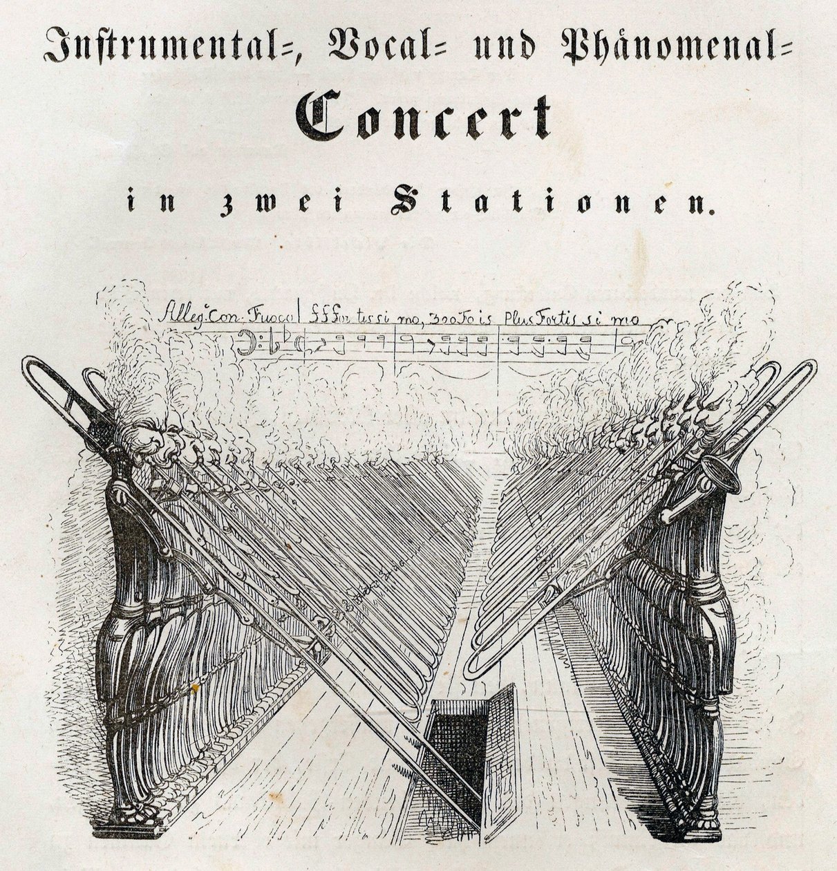 Instrumental-, Vokal- und Phänomenalkonzert, 1844 von Jean Jacques Grandville