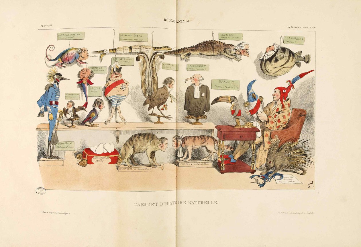 Tierreich. Aus La Caricature, 1833 von Jean Jacques Grandville