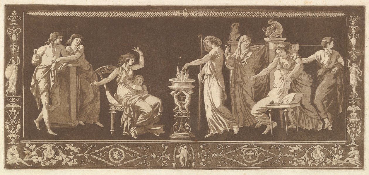 Opferszene aus der Antike, aus Recueil de Différentes Compositions Frises et..., 1784 von Jean Jacques Lagrenee