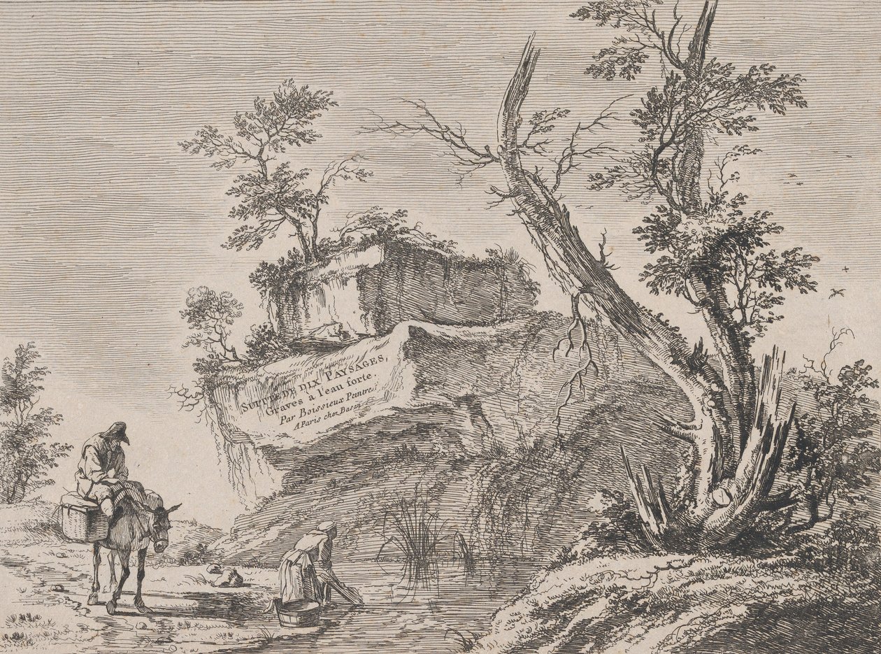 Titelblatt zu einer Serie von zehn Landschaften, 1763 von Jean Jacques de Boissieu