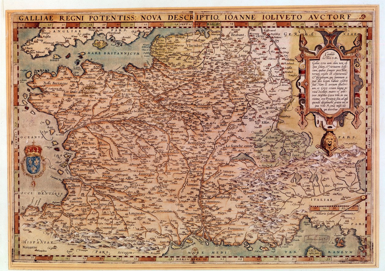 Geografische Karte von Frankreich von Jean Jolivet (16. Jahrhundert) von Jean Jolivet