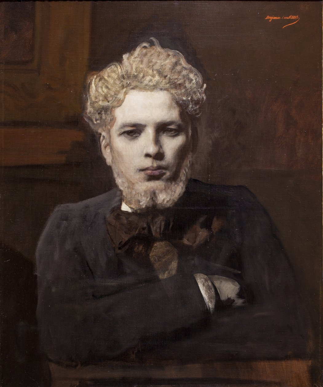Porträt eines jungen bärtigen Mannes, genannt der Albino, kein Datum von Jean Joseph Benjamin Constant