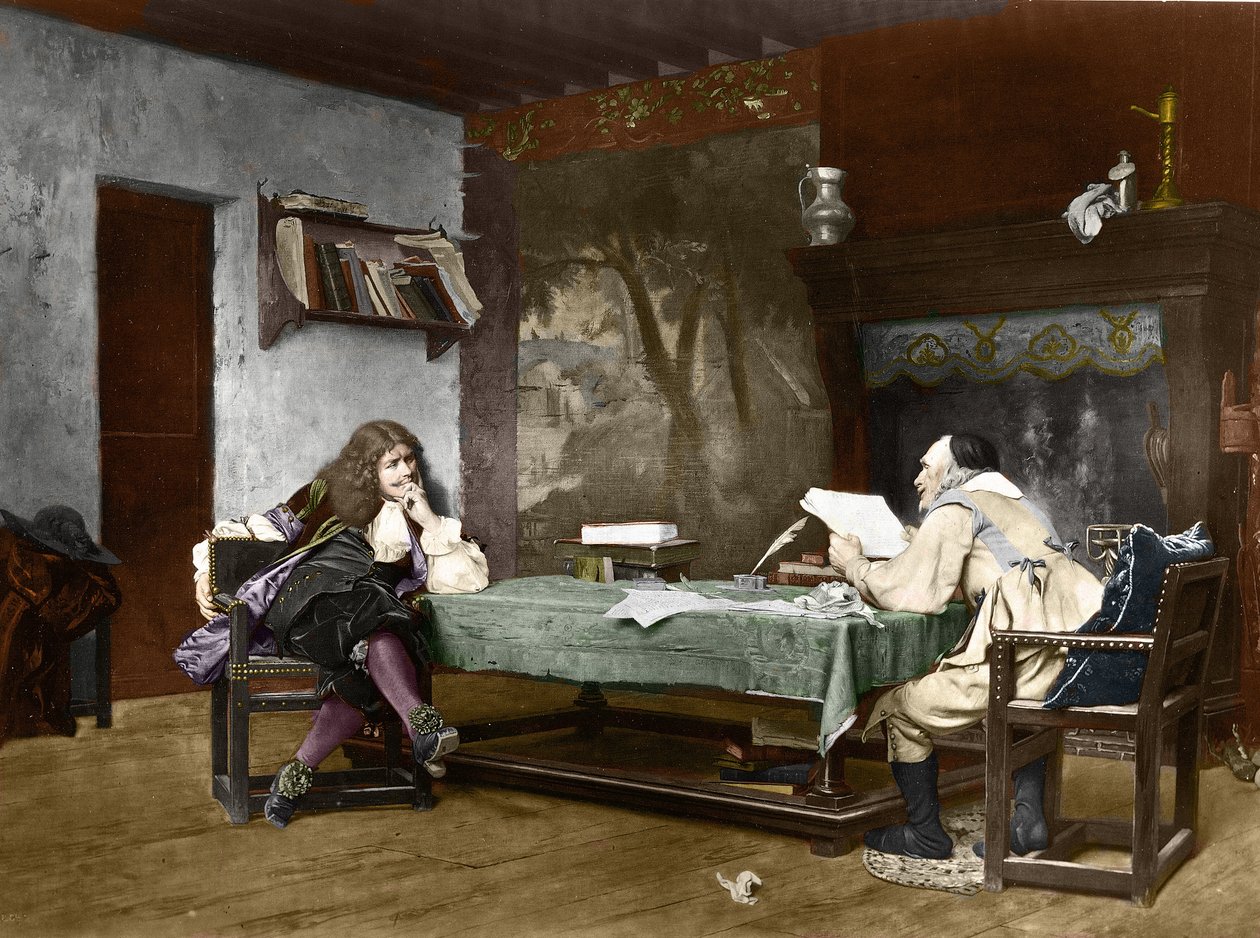 Die Autoren Jean-Baptiste Poquelin genannt Molière (1622-1673) und Pierre Corneille (1606-1684) von Jean Leon Gerome