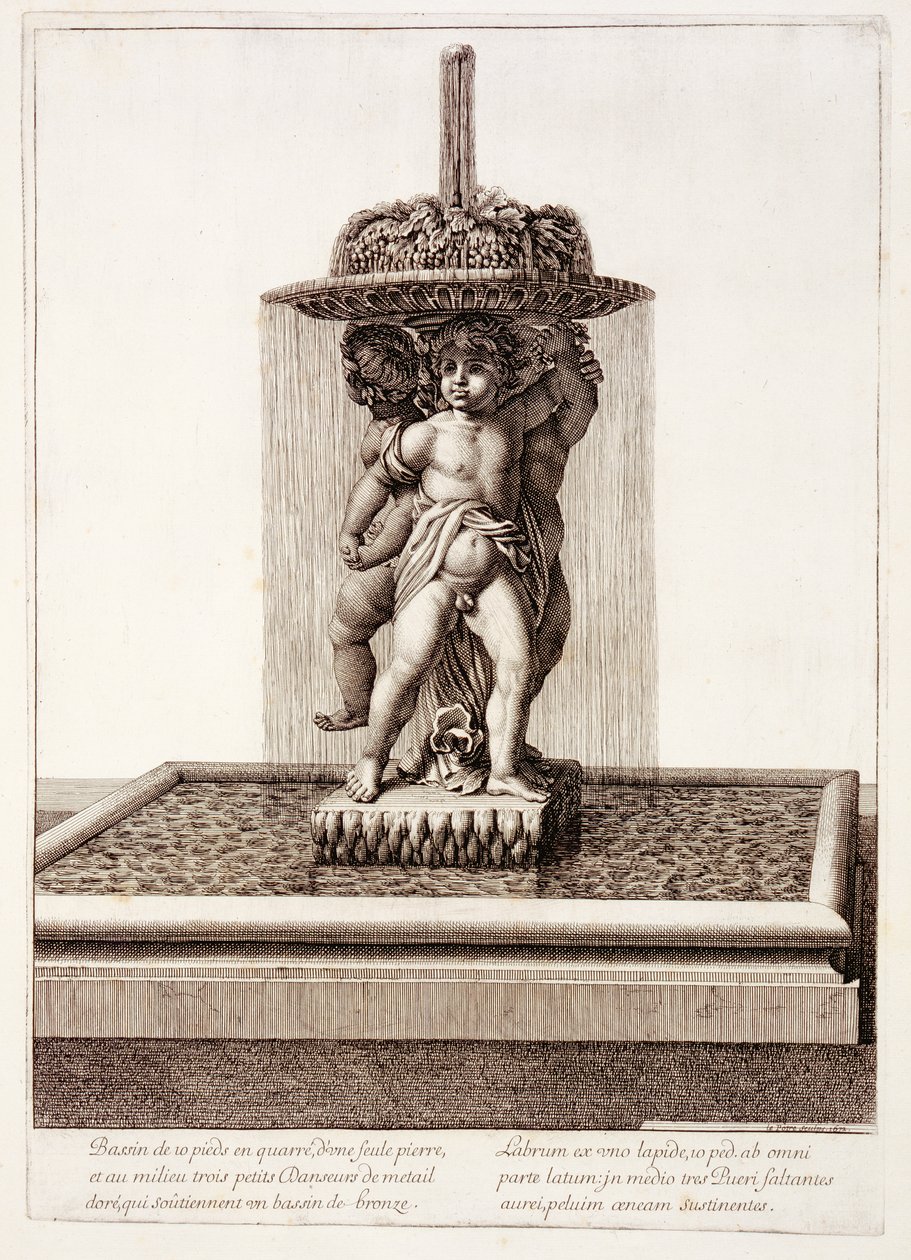 Brunnen mit drei vergoldeten Tänzern in Versailles, 1672 von Jean Lepautre