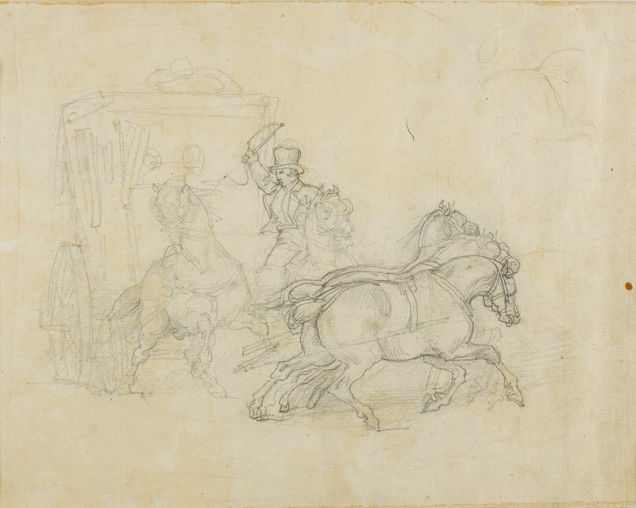 Eine von fünf Pferden gezogene Postkutsche von Jean Louis André Théodore Géricault