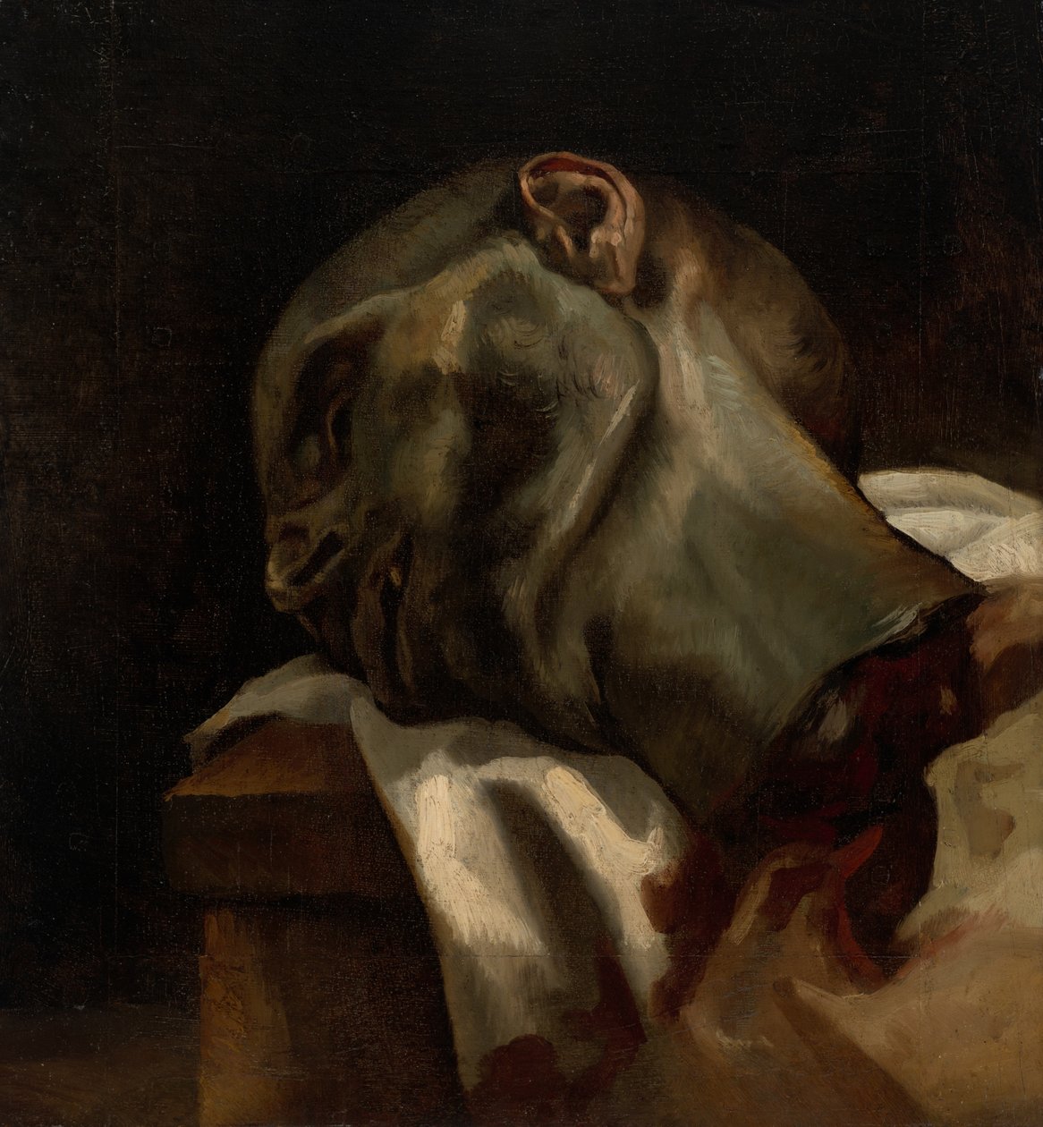 Kopf eines guillotinierten Mannes von Jean Louis André Théodore Géricault