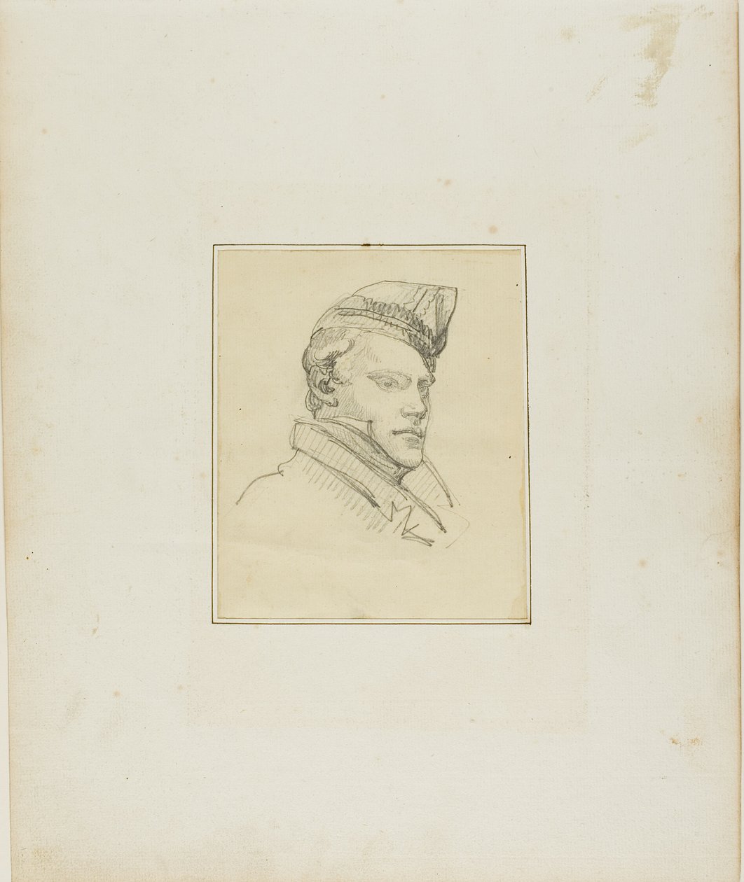 Porträt eines jungen Mannes mit Militärmütze von Jean Louis André Théodore Géricault