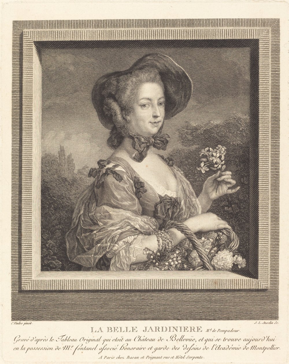 La Marquise de Pompadour en belle jardiniere von Jean Louis Anselin