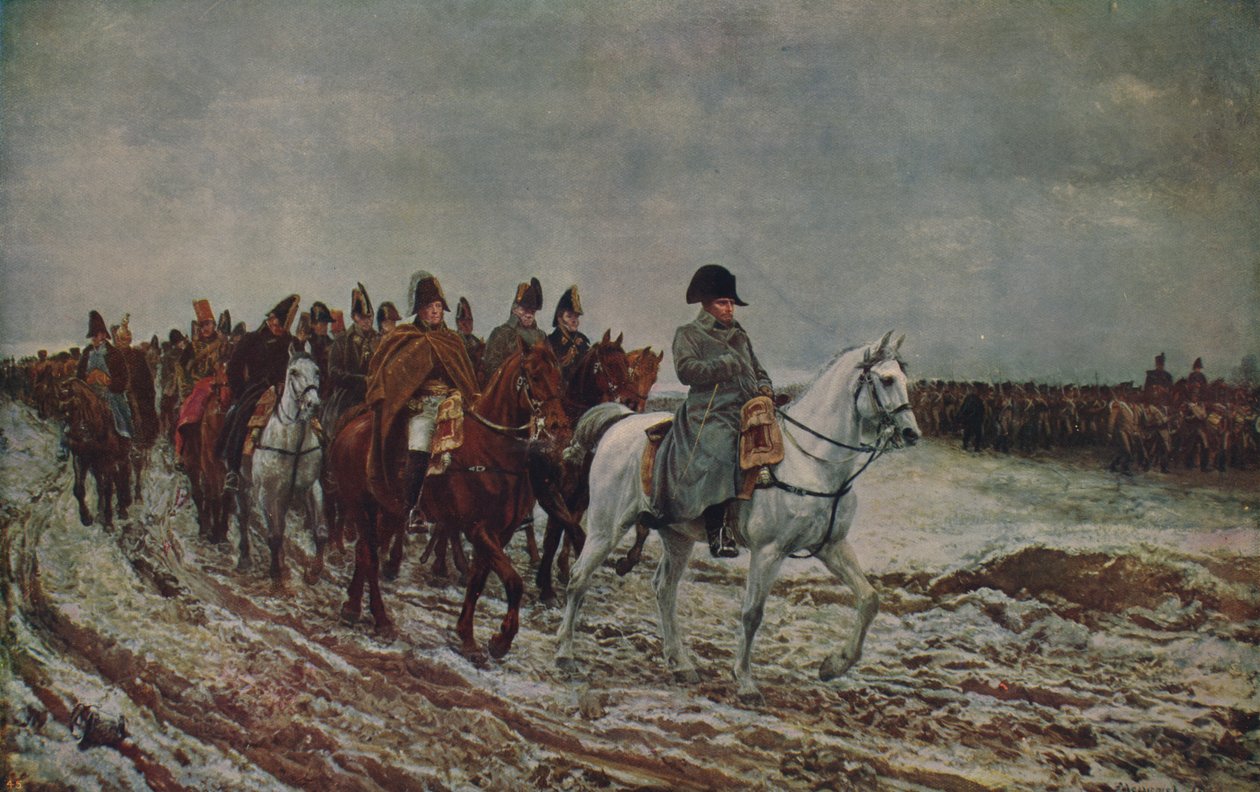 Napoleon während der französischen Kampagne von 1814, 1864, ca. 1915 von Jean Louis Ernest Meissonier