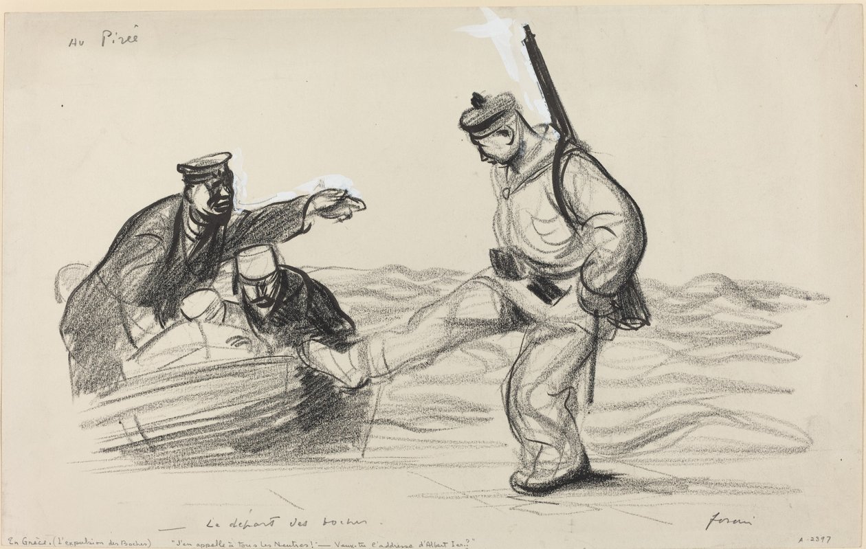 In Piräus. -Die Abfahrt der Deutschen. von Jean Louis Forain