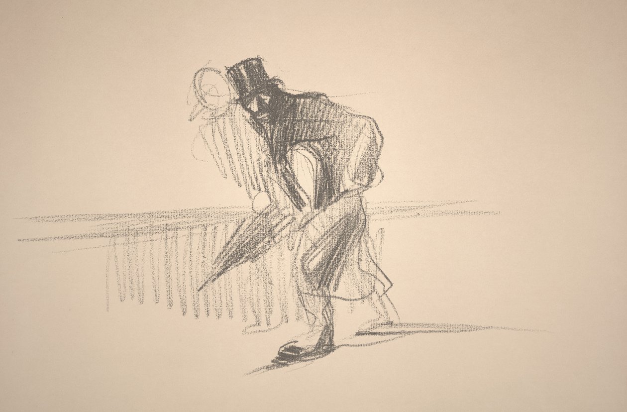 Mann mit Regenschirm von Jean-Louis Forain
