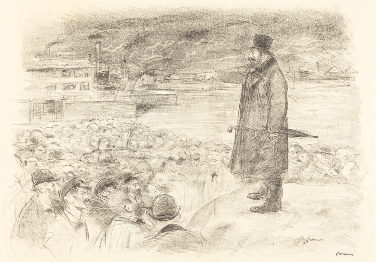 Szene eines Streiks (dritte Platte) von Jean Louis Forain