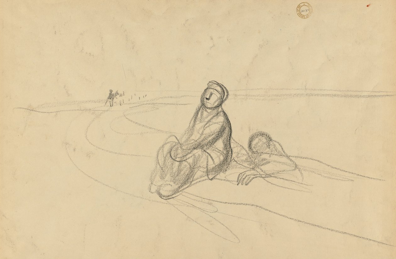 Zwei Figuren auf einer Straße (verso) von Jean Louis Forain