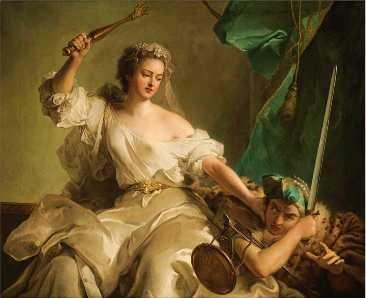Gerechtigkeit bestraft Ungerechtigkeit, genannt Madame Adélaïde von Frankreich als Gerechtigkeit von Jean Marc Nattier