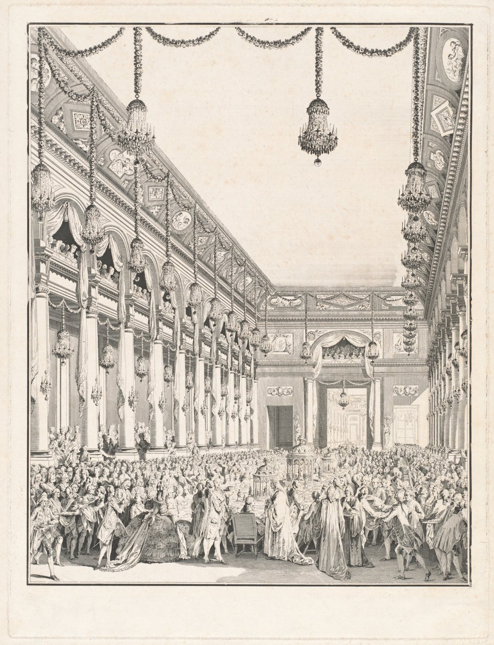 Das königliche Fest - Fest anlässlich der Geburt von Monseigneur le Dauphin, 21. Januar 1782 von Jean Michel Moreau the Younger