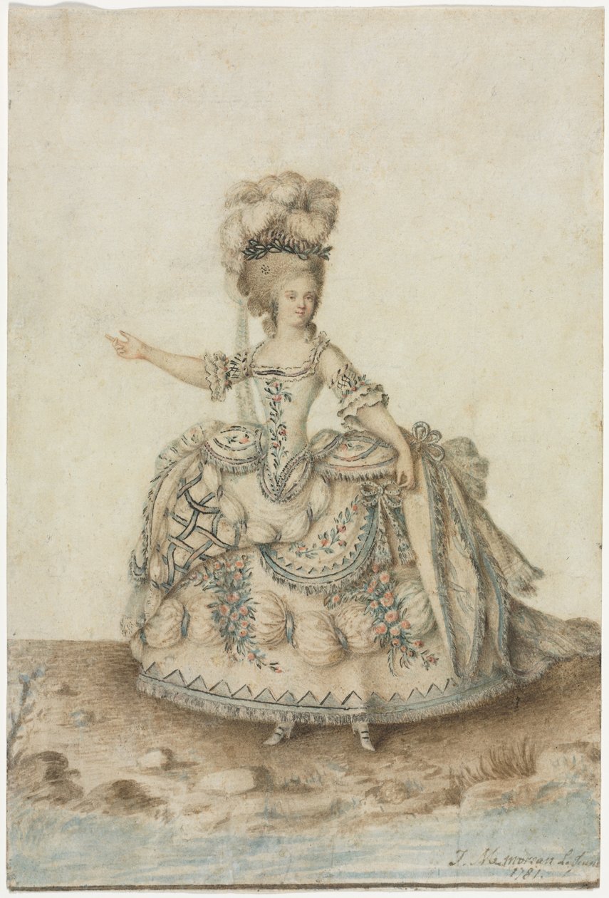 Kostümstudie für Opernsänger von Jean Michel the Younger Moreau
