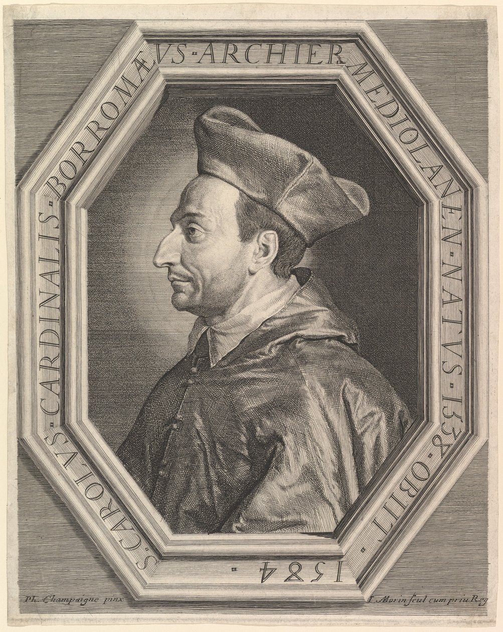 Heiliger Karl Borromäus, Kardinal und Erzbischof von Mailand von Jean Morin