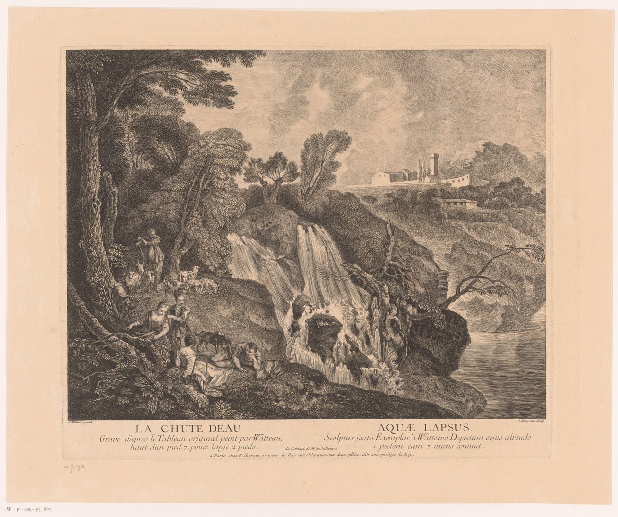 Ruhende Figuren bei einem Wasserfall von Jean Moyreau