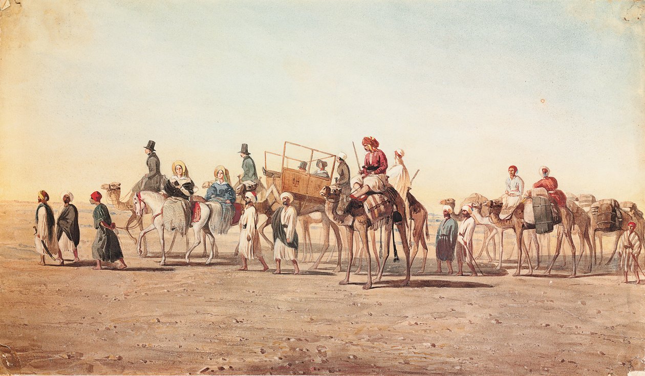 Unsere Karawane in der Wüste von Jean Nicolas Henri de Chacaton