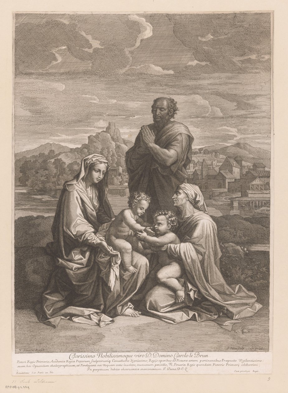 Heilige Familie mit Elisabeth und Johannes von Jean Pesne
