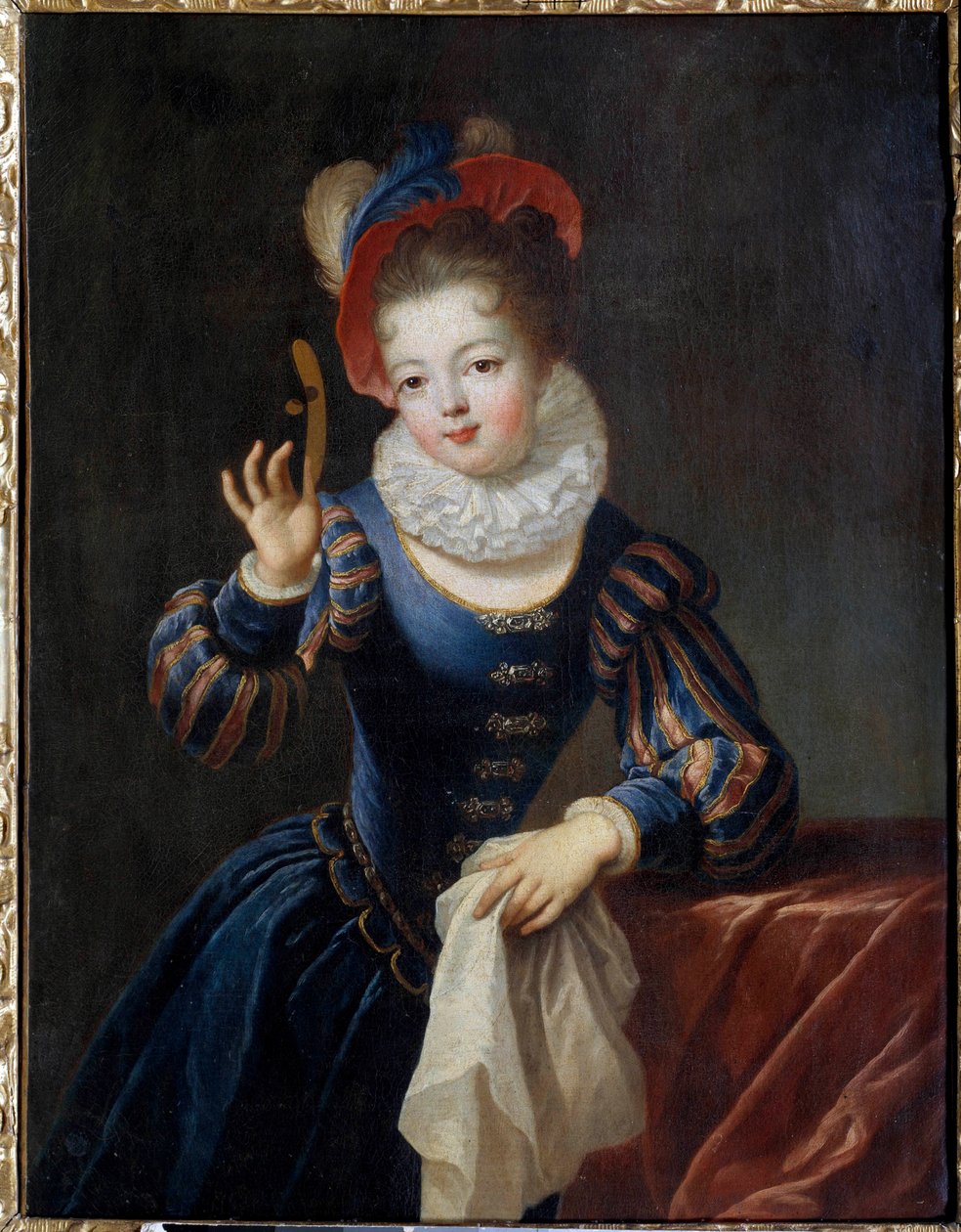 Junges Mädchen mit Maske von Jean Raoux