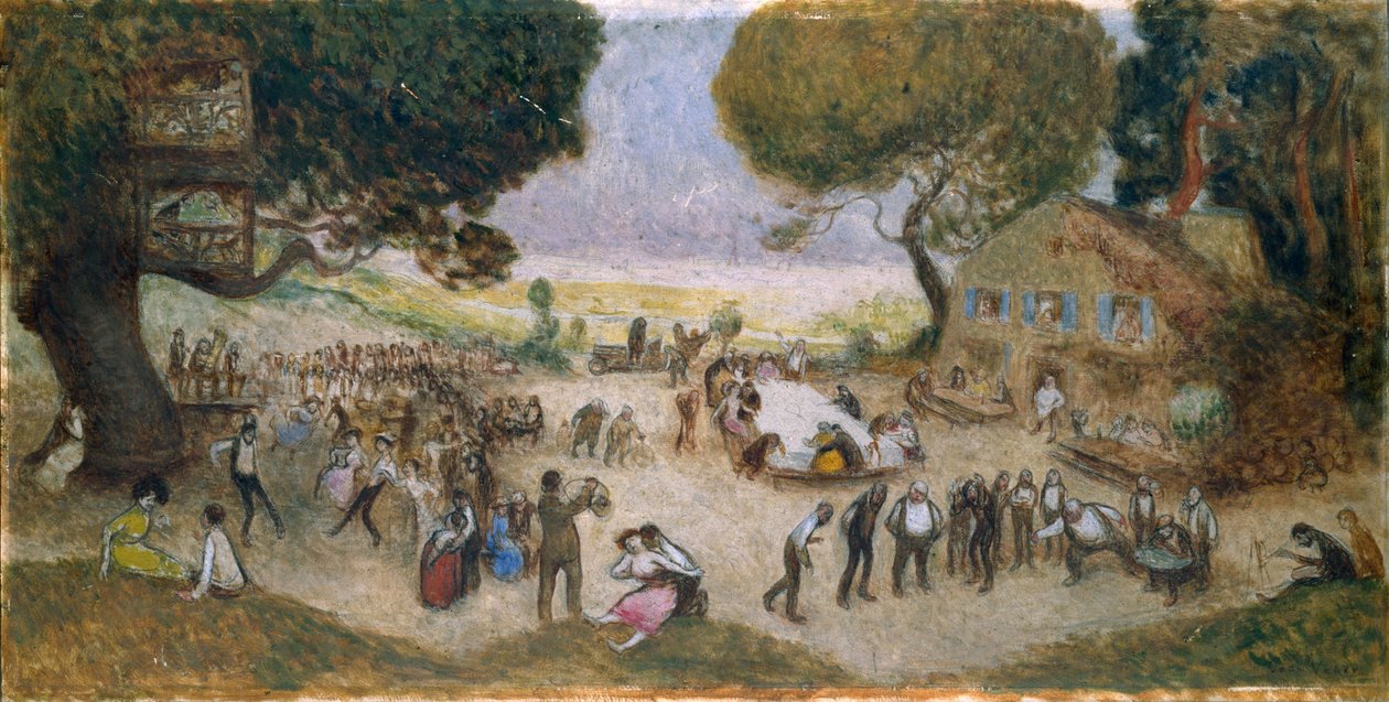 Skizze für das Hôtel de Ville de Paris: Ländliches Fest, circa 1906 von Jean Veber