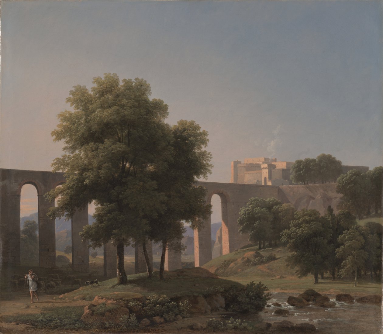 Ein Aquädukt in der Nähe einer Festung, 1807 von Jean Victor Bertin