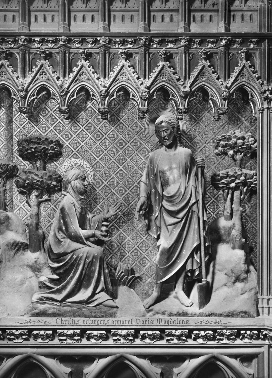 Kathedrale, Innenraum, Chorschranke, Jesus Christus erscheint Maria Magdalena, ca. 1340-51 von Jean and Jean Le Boutellier Ravy