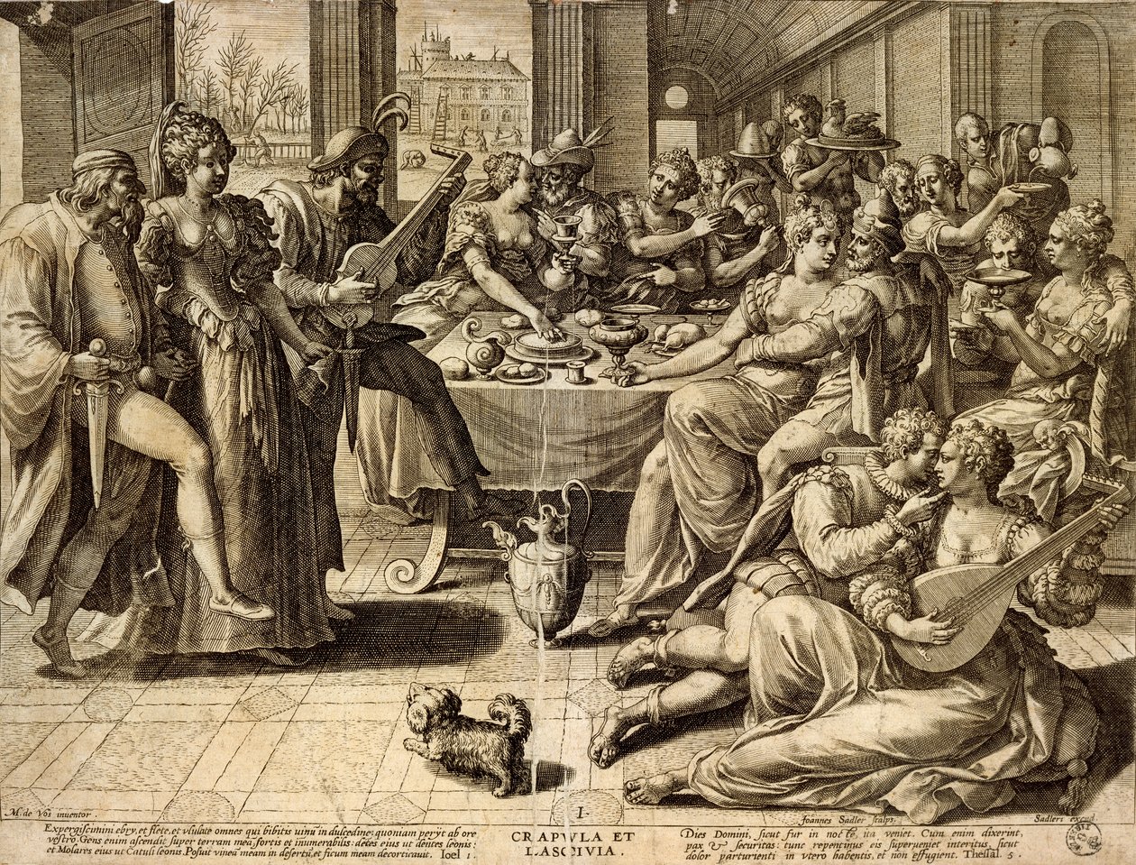 Abendessen von Jean or Johann Sadeler