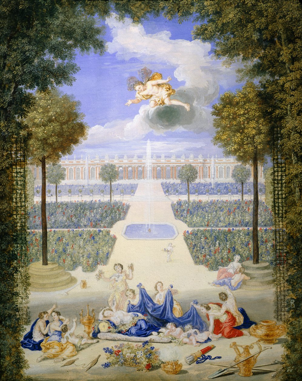 Frankreich, Versailles, Parterre des Grand Trianon, von Jean Cotelle von Jean the Younger Cotelle